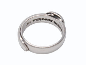 新品同様 CHROME HEARTS クロムハーツ BELTED OVAL RING SML スモールベルト オーバルリング 重量約8.4g サイズ24号 シルバー925 中古 4b002602