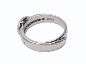 新品同様 CHROME HEARTS クロムハーツ BELTED OVAL RING SML スモールベルト オーバルリング 重量約8.4g サイズ24号 シルバー925 中古 4b002602