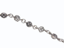 画像をギャラリービューアに読み込む, 新品未使用 CHROME HEARTS クロムハーツ ダイス&amp;クロスボール ブレスレット 10リンク 重量約43.4g 全長約23cm シルバ−925 中古 4b002603