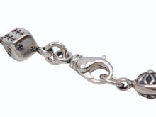 画像をギャラリービューアに読み込む, 新品未使用 CHROME HEARTS クロムハーツ ダイス&amp;クロスボール ブレスレット 10リンク 重量約43.4g 全長約23cm シルバ−925 中古 4b002603
