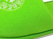 画像をギャラリービューアに読み込む, 新品同様 CHROME HEARTS クロムハーツ HOTEL SLIPPER ホテルスリッパ サイズS マイアミ限定 ホースシュー グリーン パイル 中古 4b002607