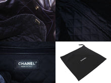 Load image into Gallery viewer, 新品同様 CHANEL シャネル 22 ハンドバッグ ショルダーバッグ ネイビー メタリック カーフスキン ブラック金具 中古 4b002608