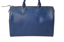 画像をギャラリービューアに読み込む, LOUIS VUITTON ルイヴィトン スピーディ30 エピ ハンドバッグ ボストンバッグ M43005 PVC レザー ブルー ゴールド金具 美品 中古 4b002625