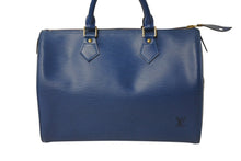 画像をギャラリービューアに読み込む, LOUIS VUITTON ルイヴィトン スピーディ30 エピ ハンドバッグ ボストンバッグ M43005 PVC レザー ブルー ゴールド金具 美品 中古 4b002625