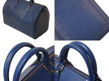 画像をギャラリービューアに読み込む, LOUIS VUITTON ルイヴィトン スピーディ30 エピ ハンドバッグ ボストンバッグ M43005 PVC レザー ブルー ゴールド金具 美品 中古 4b002625