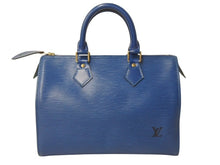 Load image into Gallery viewer, 極美品 LOUIS VUITTON ルイヴィトン スピーディ25 M5923G ハンドバッグ ブルー ゴールド金具 エピレザー 中古 4b002626