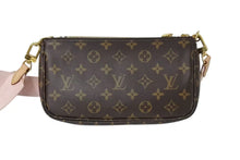 画像をギャラリービューアに読み込む, 極美品 LOUIS VUITTON ルイヴィトン ミュルティ ポシェット アクセソワール ショルダーバッグ M44840 モノグラム ブラウン ピンク 中古 4b002627