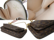 画像をギャラリービューアに読み込む, 極美品 LOUIS VUITTON ルイヴィトン ミュルティ ポシェット アクセソワール ショルダーバッグ M44840 モノグラム ブラウン ピンク 中古 4b002627