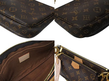 画像をギャラリービューアに読み込む, 極美品 LOUIS VUITTON ルイヴィトン ミュルティ ポシェット アクセソワール ショルダーバッグ M44840 モノグラム ブラウン ピンク 中古 4b002627