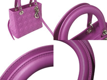 画像をギャラリービューアに読み込む, CHRISTIAN DIOR クリスチャンディオール レディディオール ミディアム 2WAY ハンドバッグ カナージュ パープル シルバー 美品 中古 4b002632