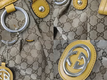 画像をギャラリービューアに読み込む, GUCCI グッチ スーキー ハンドバッグ 247902 GGキャンバス レザー ベージュ イエロー ゴールド金具 美品 中古 4b002634