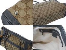 画像をギャラリービューアに読み込む, GUCCI グッチ 2WAYバッグ ハンドバッグ ショルダーバッグ 282300 204991 GGキャンバス ベージュ グレー ゴールド金具 良品 中古 4b002635