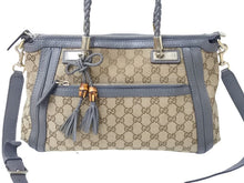 画像をギャラリービューアに読み込む, GUCCI グッチ 2WAYバッグ ハンドバッグ ショルダーバッグ 282300 204991 GGキャンバス ベージュ グレー ゴールド金具 良品 中古 4b002635