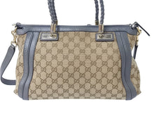 画像をギャラリービューアに読み込む, GUCCI グッチ 2WAYバッグ ハンドバッグ ショルダーバッグ 282300 204991 GGキャンバス ベージュ グレー ゴールド金具 良品 中古 4b002635