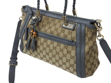 画像をギャラリービューアに読み込む, GUCCI グッチ 2WAYバッグ ハンドバッグ ショルダーバッグ 282300 204991 GGキャンバス ベージュ グレー ゴールド金具 良品 中古 4b002635
