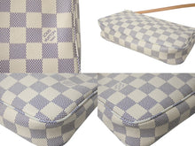 画像をギャラリービューアに読み込む, 極美品 LOUISVUITTON ルイヴィトン ポシェットアクセソワール 化粧 アクセサリーポーチ ダミエアズール ホワイト N41207 中古 4b002654