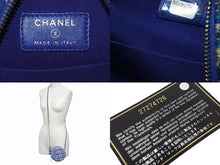 画像をギャラリービューアに読み込む, CHANEL シャネル ラウンド チェーンショルダーバッグ 27番台 シャネル19 ココマーク ツイード ブルー 美品 中古 4b002660
