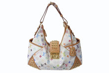 Load image into Gallery viewer, LOUIS VUITTON ルイヴィトン クリッシーMM マルチカラー ブロン ハンドバッグ M40311 モノグラム 村上隆 ホワイト 美品 中古 4b002662