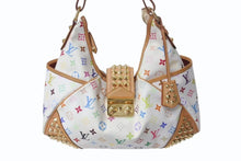 Load image into Gallery viewer, LOUIS VUITTON ルイヴィトン クリッシーMM マルチカラー ブロン ハンドバッグ M40311 モノグラム 村上隆 ホワイト 美品 中古 4b002662