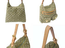 画像をギャラリービューアに読み込む, LOUIS VUITTON ルイヴィトン バギーGM ショルダーバッグ M95211 モノグラムデニムキャンバス カーキ ゴールド金具 美品 中古 4b002664