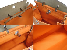 Load image into Gallery viewer, 極美品 HERMES エルメス エールバッグジップ ショルダーバッグ ハンドバッグ Q刻印 トワルオフィシエ オレンジ 中古 4b002669