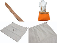 Load image into Gallery viewer, 極美品 HERMES エルメス エールバッグジップ ショルダーバッグ ハンドバッグ Q刻印 トワルオフィシエ オレンジ 中古 4b002669