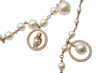 Load image into Gallery viewer, CHANEL シャネル チェーンベルト 06A刻印 ココマーク フェイクパール ラインストーン メタル GP ゴールド 鳥カゴモチーフ 美品 中古 4b002670