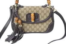 画像をギャラリービューアに読み込む, GUCCI グッチ ハンドバッグ ベージュ ブラウン バンブー GGスプリームキャンバス 254884 ゴールド金具 美品 中古 4b002673