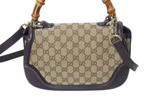 画像をギャラリービューアに読み込む, GUCCI グッチ ハンドバッグ ベージュ ブラウン バンブー GGスプリームキャンバス 254884 ゴールド金具 美品 中古 4b002673