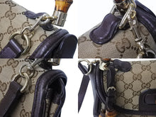 画像をギャラリービューアに読み込む, GUCCI グッチ ハンドバッグ ベージュ ブラウン バンブー GGスプリームキャンバス 254884 ゴールド金具 美品 中古 4b002673