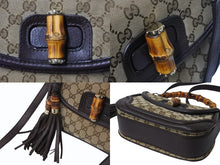画像をギャラリービューアに読み込む, GUCCI グッチ ハンドバッグ ベージュ ブラウン バンブー GGスプリームキャンバス 254884 ゴールド金具 美品 中古 4b002673
