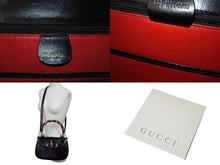画像をギャラリービューアに読み込む, GUCCI グッチ バンブー 2WAY ハンドバッグ 000 1364 0633 カーフスキン ブラック ゴールド金具 ウッド 美品 中古 4b002677