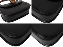 画像をギャラリービューアに読み込む, GUCCI グッチ バンブー 2WAY ハンドバッグ 000 1364 0633 カーフスキン ブラック ゴールド金具 ウッド 美品 中古 4b002677