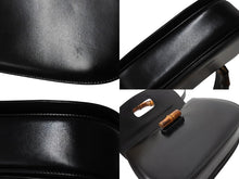 画像をギャラリービューアに読み込む, GUCCI グッチ バンブー 2WAY ハンドバッグ 000 1364 0633 カーフスキン ブラック ゴールド金具 ウッド 美品 中古 4b002677