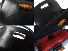 画像をギャラリービューアに読み込む, GUCCI グッチ バンブー 2WAY ハンドバッグ 000 1364 0633 カーフスキン ブラック ゴールド金具 ウッド 美品 中古 4b002677