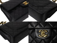 Load image into Gallery viewer, 極美品 CHANEL シャネル マトラッセ23 Wフラップ Wチェーンショルダーバッグ 5番台 ラムスキン ココマーク ブラック ゴールド金具 中古 4b002678