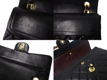 Load image into Gallery viewer, 極美品 CHANEL シャネル マトラッセ23 Wフラップ Wチェーンショルダーバッグ 5番台 ラムスキン ココマーク ブラック ゴールド金具 中古 4b002678