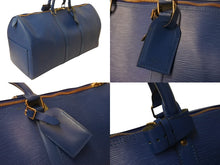 画像をギャラリービューアに読み込む, LOUIS VUITTON ルイヴィトン キーポル55 ボストンバッグ エピレザー ブルー M42955 美品 中古 4b002683