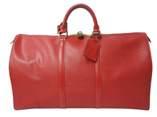 画像をギャラリービューアに読み込む, 極美品 LOUIS VUITTON ルイヴィトン キーポル50 ボストンバッグ M42967 カスティリアンレッド エピレザー 中古 4b002684