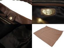 Load image into Gallery viewer, MIUMIU ミュウミュウ ハンドバッグ 編み込み レザー ブラウン イタリア製 ゴールド金具 ロゴ金具 美品 中古 4b002686