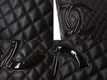 Load image into Gallery viewer, CHANEL シャネル カンボンライン ラージトートバッグ 10番台 A25169 ココマーク カーフスキン パテントレザー ブラウン 美品 中古 4b002692