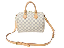 Load image into Gallery viewer, LOUIS VUITTON ルイヴィトン ダミエ アズール スピーディバンドリエール25 N41374 ホワイト ハンドバッグ ショルダー ロゴ ゴールド金具 美品 中古 4b002693