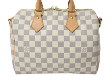 Load image into Gallery viewer, LOUIS VUITTON ルイヴィトン ダミエ アズール スピーディバンドリエール25 N41374 ホワイト ハンドバッグ ショルダー ロゴ ゴールド金具 美品 中古 4b002693