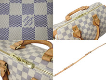 Load image into Gallery viewer, LOUIS VUITTON ルイヴィトン ダミエ アズール スピーディバンドリエール25 N41374 ホワイト ハンドバッグ ショルダー ロゴ ゴールド金具 美品 中古 4b002693