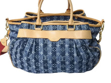 画像をギャラリービューアに読み込む, 極美品 LOUIS VUITTON ルイヴィトン モノグラムデニム カバレイエGM 2way ショルダーバッグ ブルー ゴールド金具 M95336 中古 4b002695