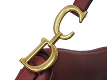 画像をギャラリービューアに読み込む, 極美品 CHRISTIAN DIOR クリスチャンディオール サドルバッグ ワンショルダーバッグ 28-MA-0179 レザー ボルドー ゴールド 中古 4b002697