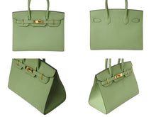 画像をギャラリービューアに読み込む, 極美品 HERMES エルメス バーキン30 セリエ 外縫い ハンドバッグ Z刻印 ヴォーエプソン ヴェールクリケット ゴールド金具 中古 4b002699