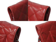 画像をギャラリービューアに読み込む, CHANEL シャネル チェーンウォレット ショルダーバッグ 長財布 19番台 ラムスキン ココマーク キルティング レッド 美品 中古 4b002700