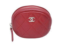 Load image into Gallery viewer, CHANEL シャネル マトラッセ コインケース ココマーク 26番台 スペイン製 キャビアスキン レッド シルバー金具 美品 中古 4b002701