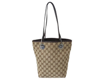 画像をギャラリービューアに読み込む, GUCCI グッチ トートバッグ ハンドバッグ GGキャンバス 120840 3444 イタリア製 ベージュ ブラウン シルバー金具 美品 中古 4b002707